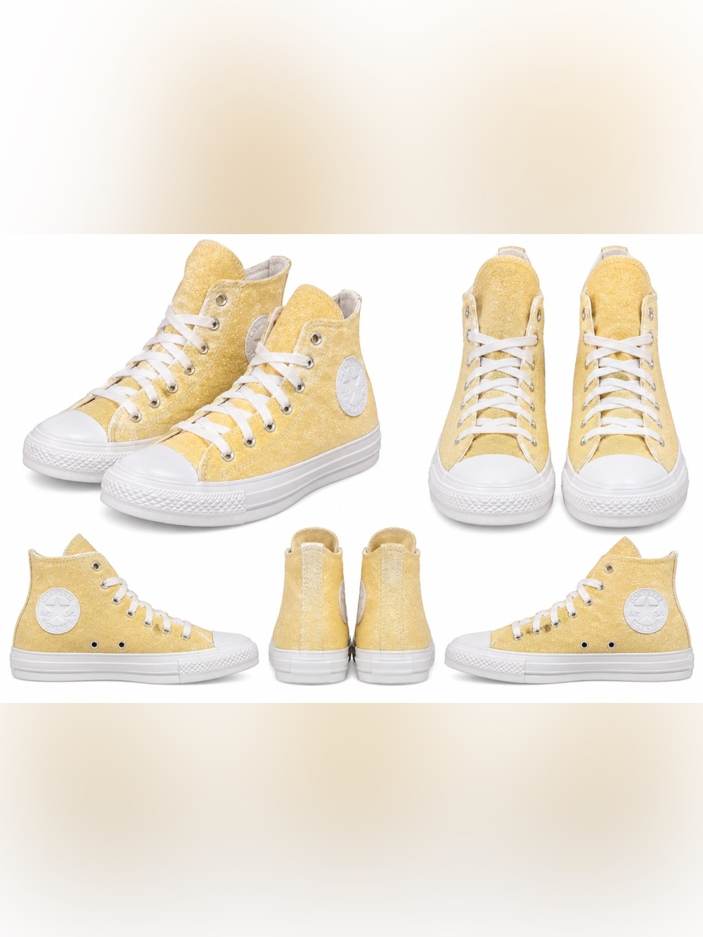 NIB - Yellow Chucks - High-Top Textured Canvas Sneakers with White Sole Size 7